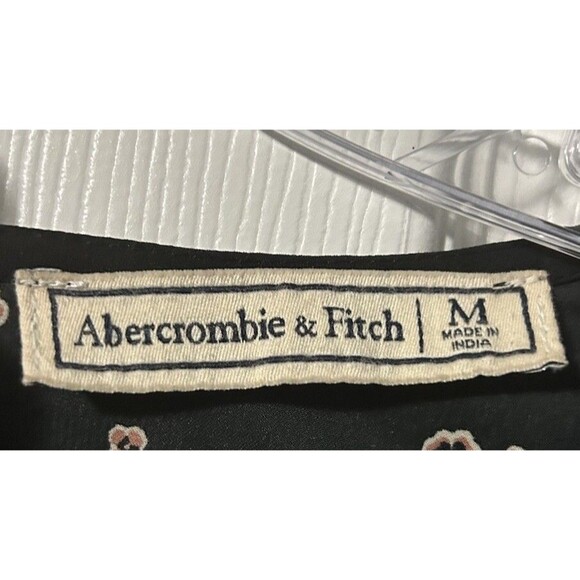 Abercrombie & Fitch Black Paisley Long Sleeve Mini Dress Size Medium - Picture 2 of 8